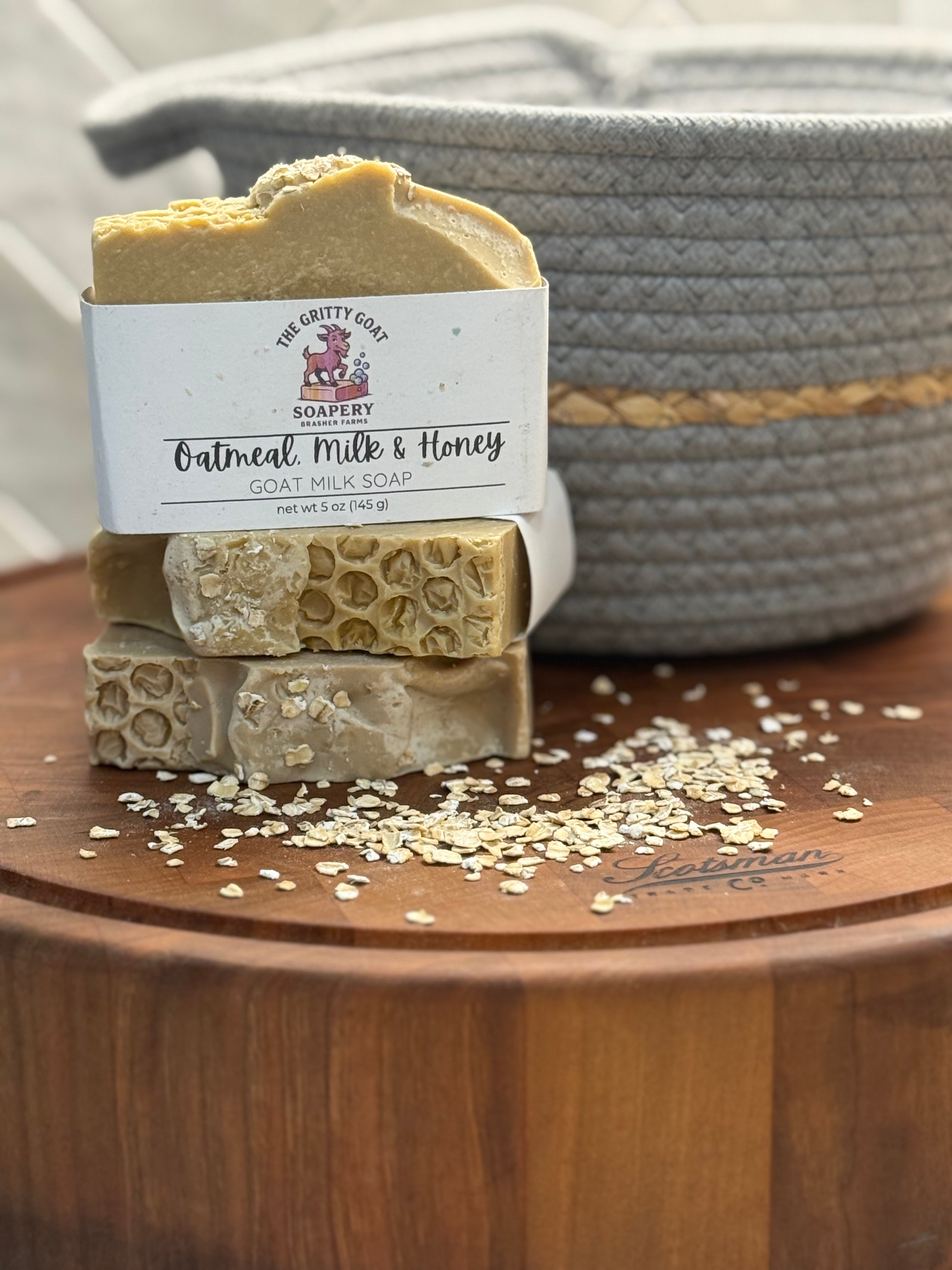 Oatmeal, milk, and honey goat, milk soap